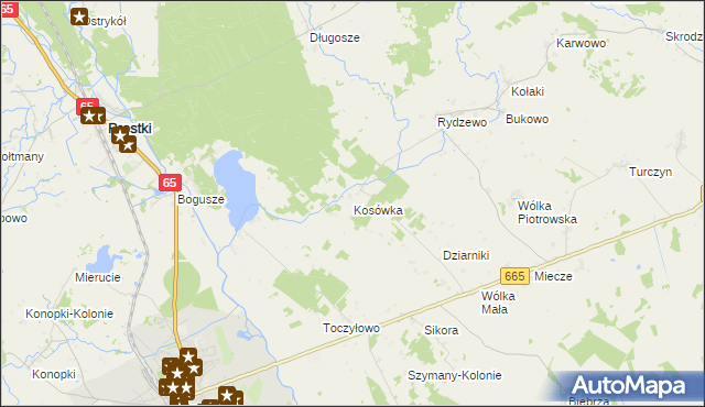 mapa Kosówka gmina Rajgród, Kosówka gmina Rajgród na mapie Targeo