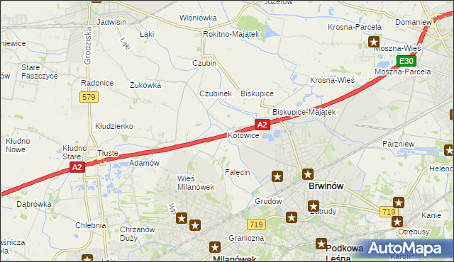 mapa Kotowice gmina Brwinów, Kotowice gmina Brwinów na mapie Targeo