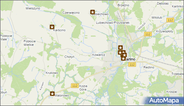 mapa Kowańcz, Kowańcz na mapie Targeo