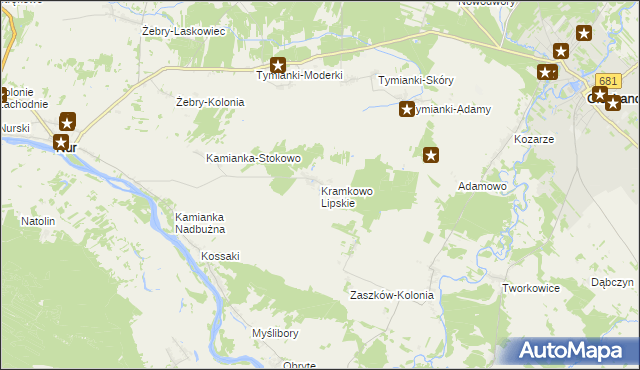 mapa Kramkowo Lipskie, Kramkowo Lipskie na mapie Targeo