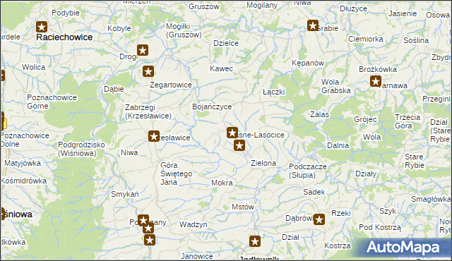 mapa Krasne-Lasocice, Krasne-Lasocice na mapie Targeo