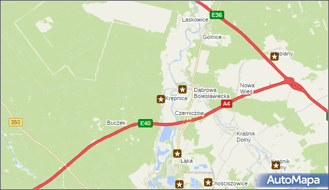 mapa Krępnica, Krępnica na mapie Targeo