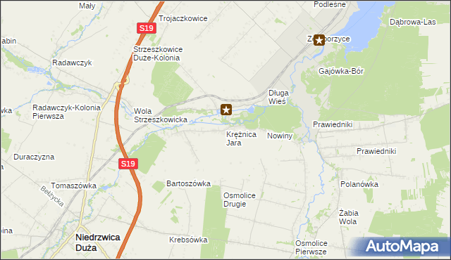 mapa Krężnica Jara, Krężnica Jara na mapie Targeo