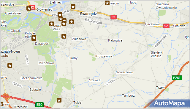 mapa Kruszewnia gmina Swarzędz, Kruszewnia gmina Swarzędz na mapie Targeo