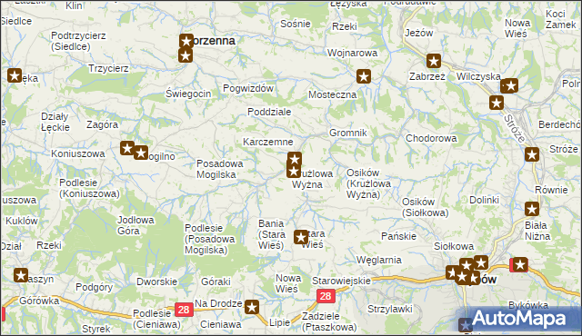 mapa Krużlowa Wyżna, Krużlowa Wyżna na mapie Targeo