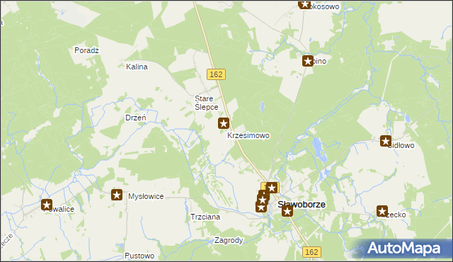 mapa Krzesimowo, Krzesimowo na mapie Targeo