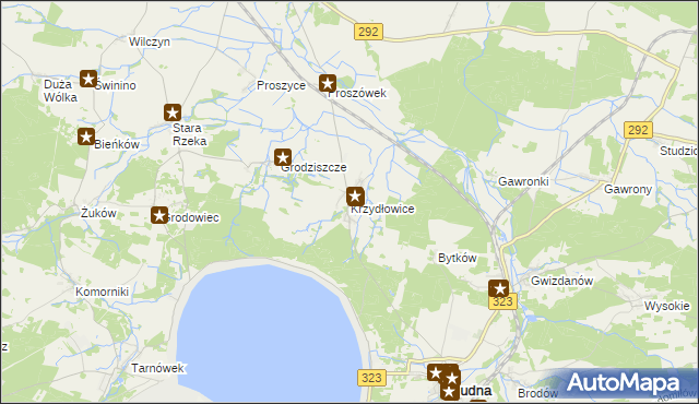 mapa Krzydłowice, Krzydłowice na mapie Targeo