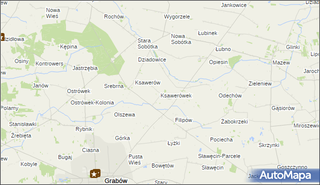 mapa Ksawerówek, Ksawerówek na mapie Targeo