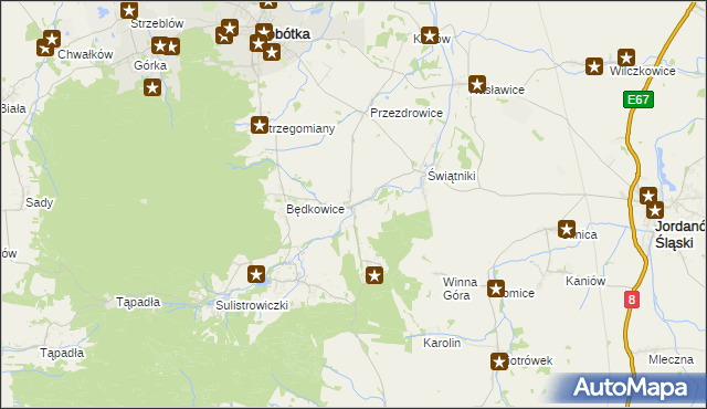 mapa Księginice Małe, Księginice Małe na mapie Targeo