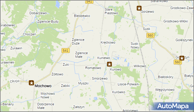 mapa Kuniewo, Kuniewo na mapie Targeo