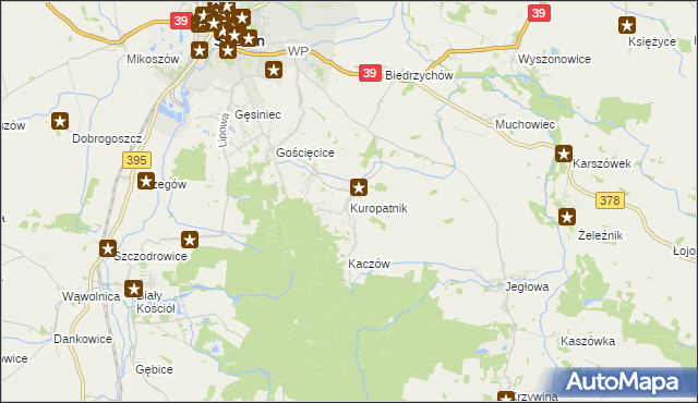 mapa Kuropatnik, Kuropatnik na mapie Targeo