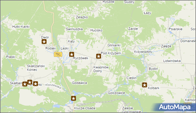 mapa Kwaśniów Górny, Kwaśniów Górny na mapie Targeo