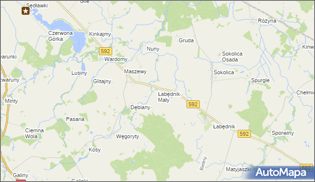 mapa Łabędnik Mały, Łabędnik Mały na mapie Targeo