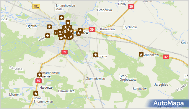 mapa Łączany gmina Namysłów, Łączany gmina Namysłów na mapie Targeo