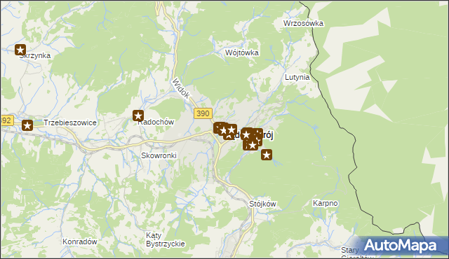 mapa Lądek-Zdrój, Lądek-Zdrój na mapie Targeo
