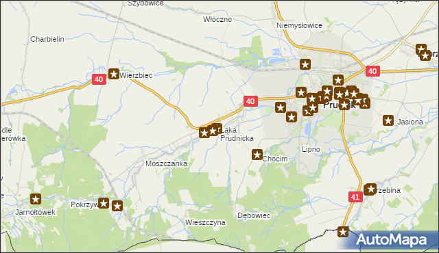 mapa Łąka Prudnicka, Łąka Prudnicka na mapie Targeo