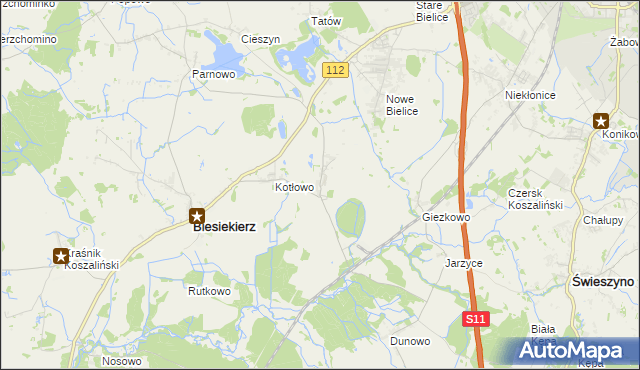 mapa Laski Koszalińskie, Laski Koszalińskie na mapie Targeo