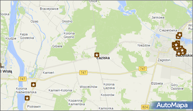 mapa Łaziska powiat opolski, Łaziska powiat opolski na mapie Targeo