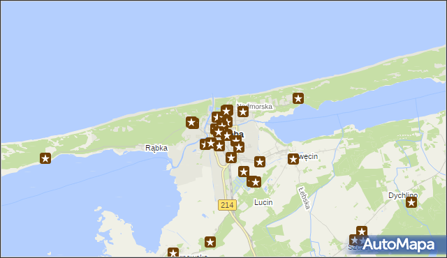 mapa Łeba, Łeba na mapie Targeo