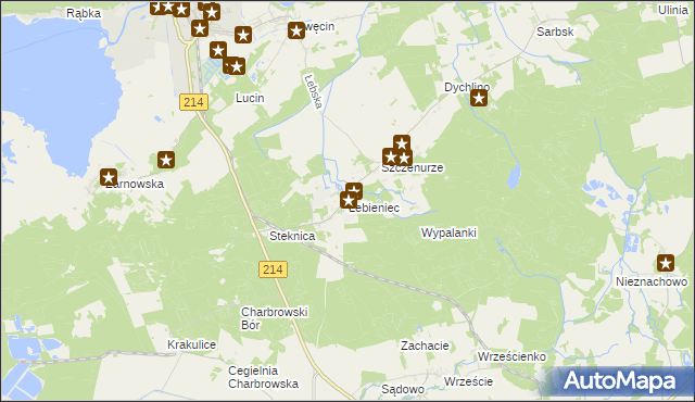 mapa Łebieniec, Łebieniec na mapie Targeo