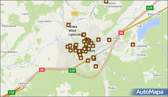 mapa Lębork, Lębork na mapie Targeo