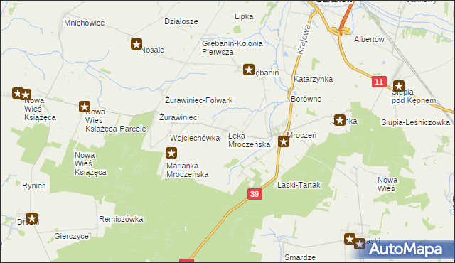 mapa Łęka Mroczeńska, Łęka Mroczeńska na mapie Targeo