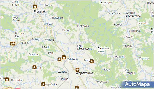 mapa Łęki Strzyżowskie, Łęki Strzyżowskie na mapie Targeo