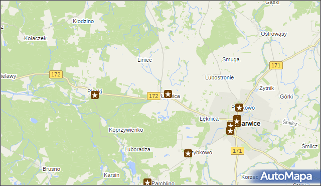 mapa Łeknica, Łeknica na mapie Targeo