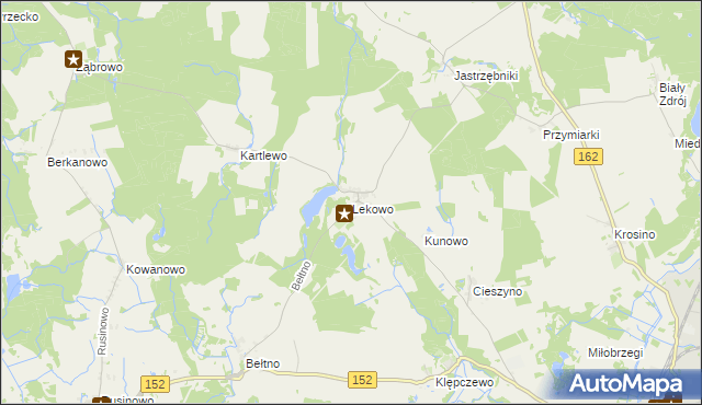 mapa Lekowo gmina Świdwin, Lekowo gmina Świdwin na mapie Targeo