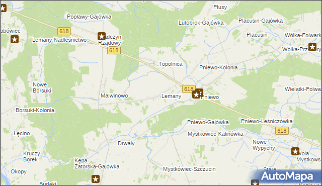 mapa Lemany gmina Zatory, Lemany gmina Zatory na mapie Targeo