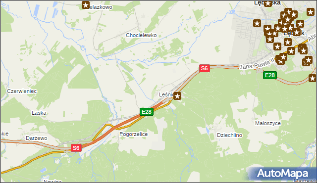 mapa Leśnice, Leśnice na mapie Targeo