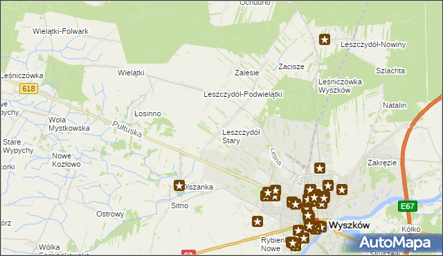 mapa Leszczydół Stary, Leszczydół Stary na mapie Targeo