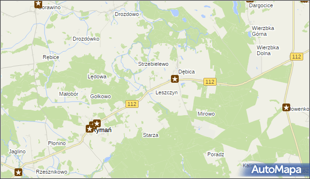 mapa Leszczyn, Leszczyn na mapie Targeo