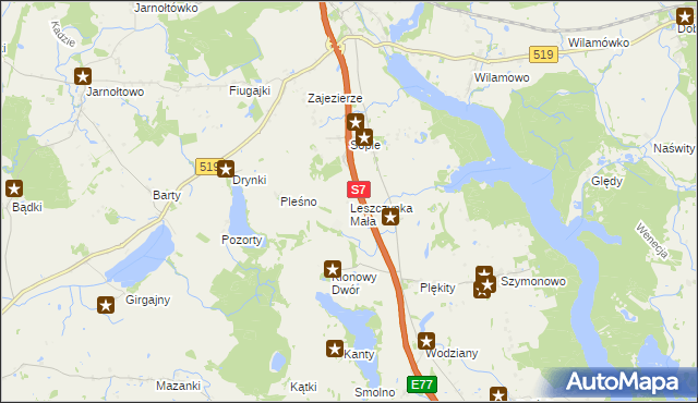 mapa Leszczynka Mała, Leszczynka Mała na mapie Targeo