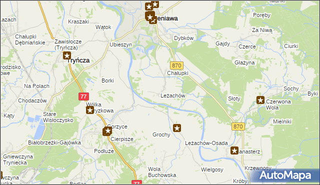 mapa Leżachów, Leżachów na mapie Targeo