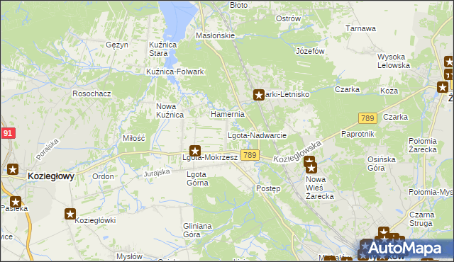 mapa Lgota-Nadwarcie, Lgota-Nadwarcie na mapie Targeo