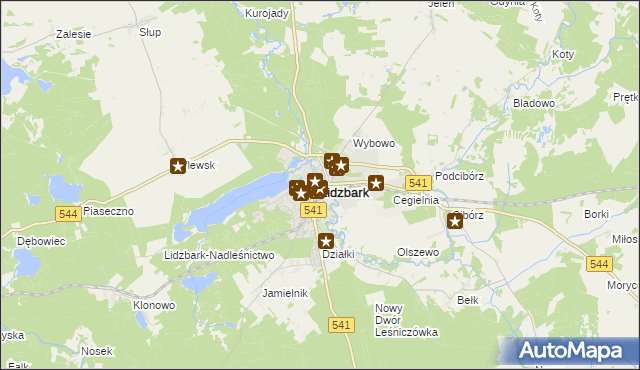 mapa Lidzbark, Lidzbark na mapie Targeo