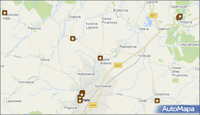 mapa Ligota Bialska, Ligota Bialska na mapie Targeo