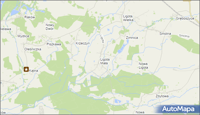 mapa Ligota Mała gmina Oleśnica, Ligota Mała gmina Oleśnica na mapie Targeo