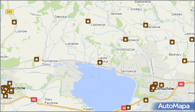 mapa Ligota Wielka gmina Otmuchów, Ligota Wielka gmina Otmuchów na mapie Targeo