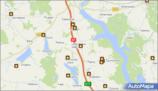 mapa Linki gmina Małdyty, Linki gmina Małdyty na mapie Targeo