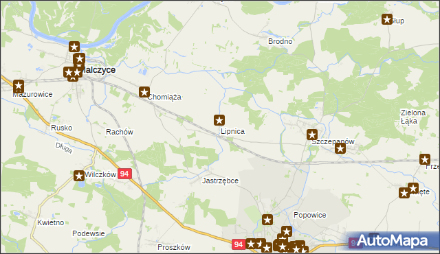 mapa Lipnica gmina Środa Śląska, Lipnica gmina Środa Śląska na mapie Targeo