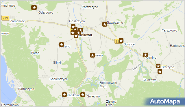 mapa Lisewo gmina Krokowa, Lisewo gmina Krokowa na mapie Targeo