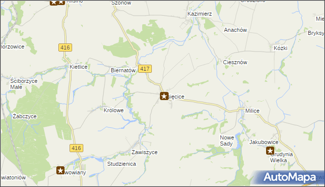 mapa Lisięcice, Lisięcice na mapie Targeo