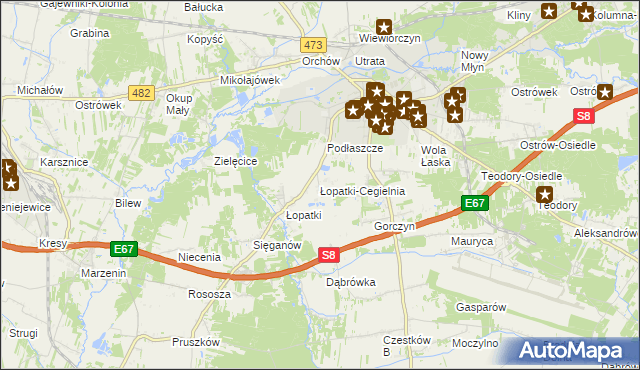 mapa Łopatki-Cegielnia, Łopatki-Cegielnia na mapie Targeo