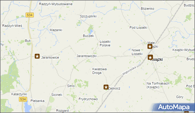 mapa Łopatki gmina Książki, Łopatki gmina Książki na mapie Targeo