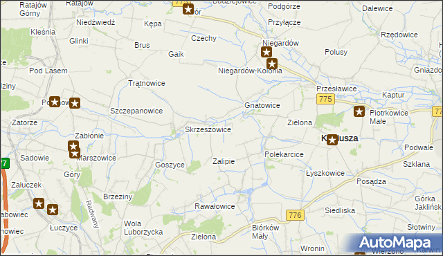 mapa Łososkowice, Łososkowice na mapie Targeo