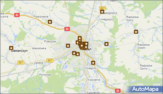 mapa Lubań, Lubań na mapie Targeo