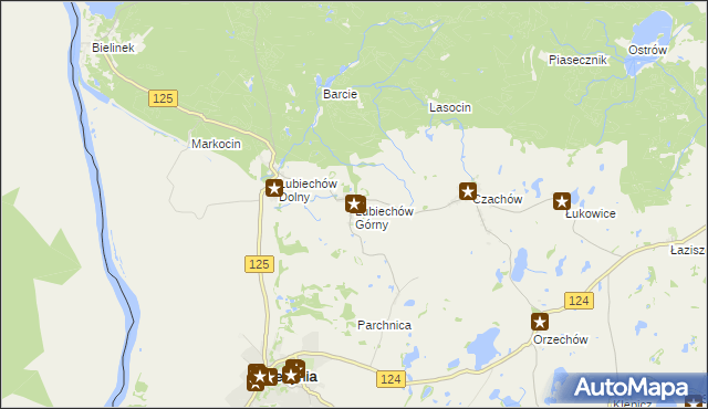 mapa Lubiechów Górny, Lubiechów Górny na mapie Targeo