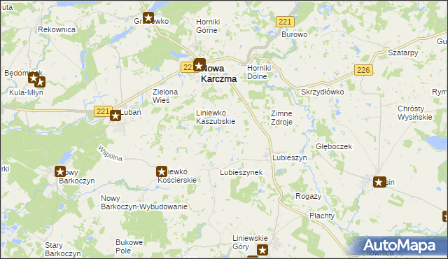 mapa Lubieszynek gmina Nowa Karczma, Lubieszynek gmina Nowa Karczma na mapie Targeo